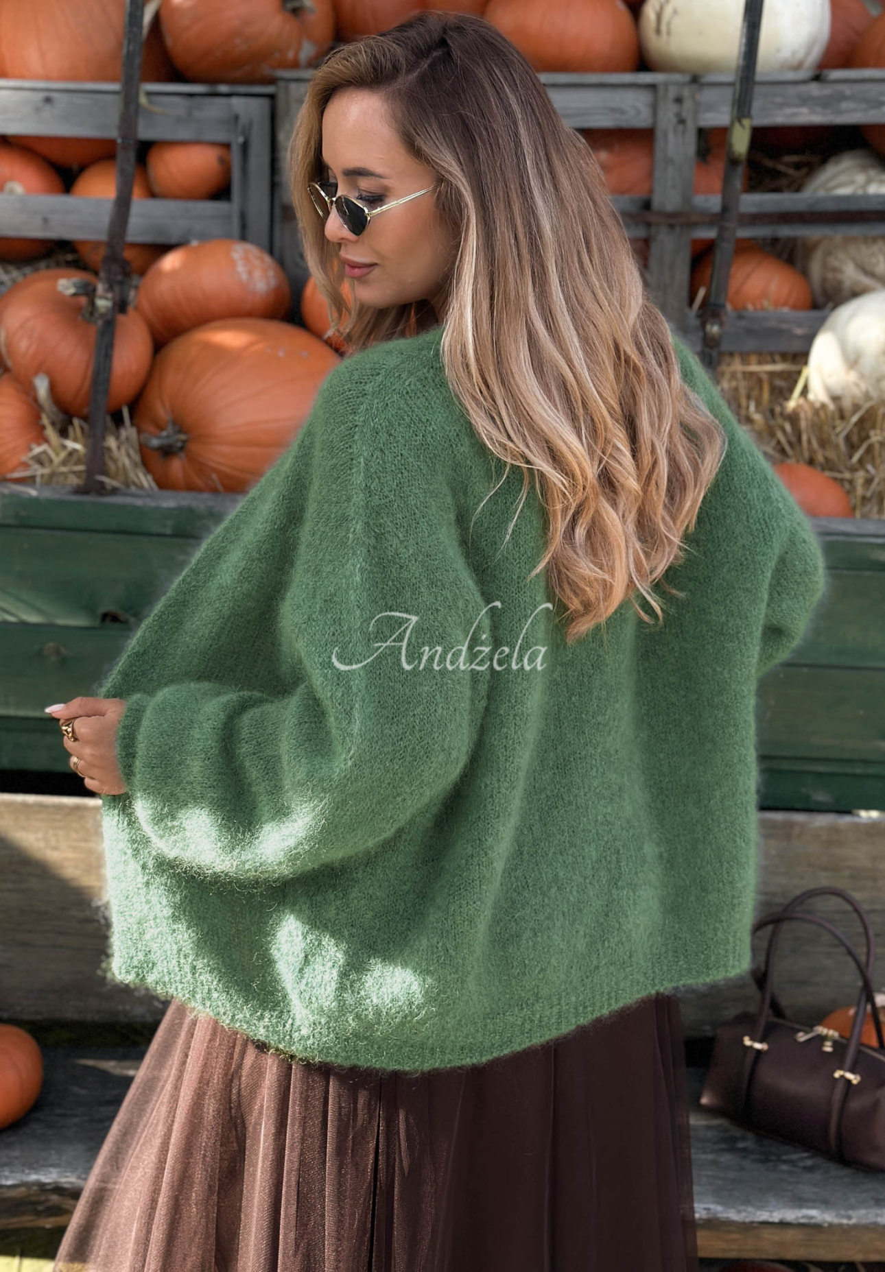 Oversize kardigan s mohérem bez zapínání Cozy Latte šalvějové