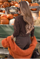 Halenka longsleeve z nadrukiem w kwiaty Autumn Sweetie borůvková