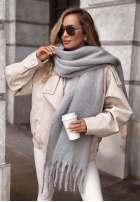 Miękki Šála  z frędzlami Snow Darling Mokka