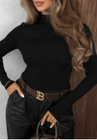 Halenka longsleeve z półgolfem Femme Desire čokoládová
