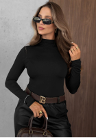 Halenka longsleeve z półgolfem Femme Desire čokoládová