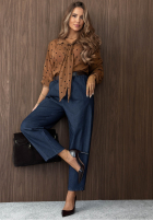 Košile z wiązaniem w Bodky  Dear Autumn velbloudí
