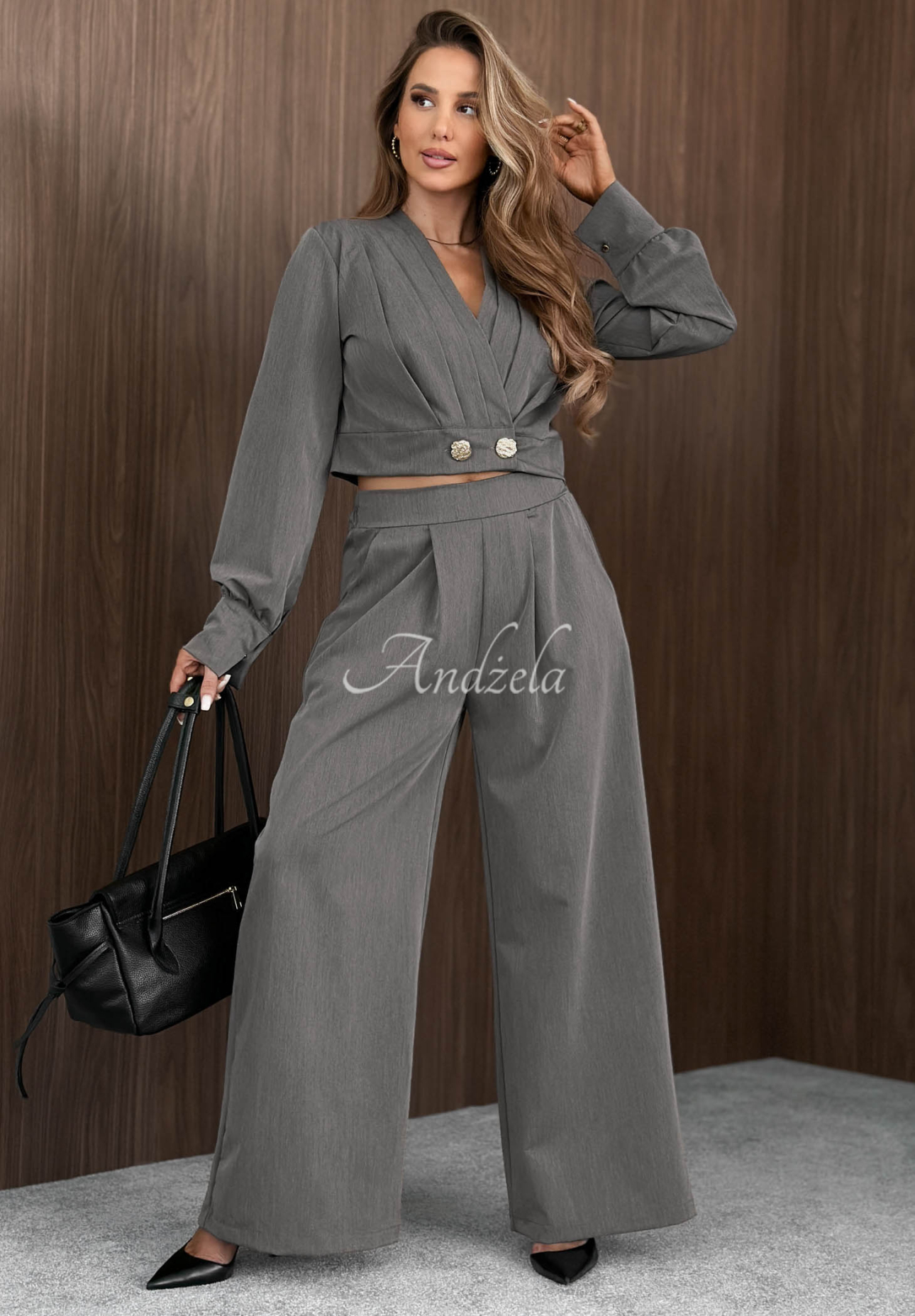 Elegantní souprava se záhyby Style Desire šedý