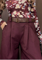 Souprava Bunda bomberka i Kalhoty wide leg Iconic Style vínový