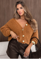 Krótki karidgan z zapięciem Rainy Caramel velbloudí