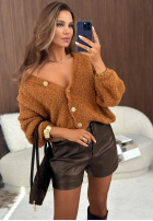 Krótki karidgan z zapięciem Rainy Caramel velbloudí