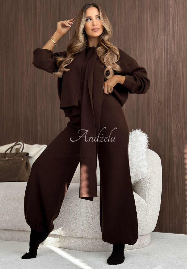 &Uacute;pletov&aacute; souprava se &scaron;&aacute;lou a visk&oacute;zou Style Darling čokol&aacute;dov&yacute;