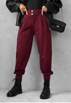 materiálové Kalhoty joggery z guzikami Divine Charm černé