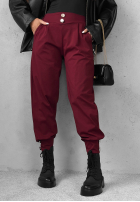 materiálové Kalhoty joggery z guzikami Divine Charm černé