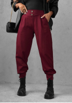 materiálové Kalhoty joggery z guzikami Divine Charm černé