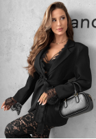 Elegancka Sako z koronkowymi akcentami Misty Muse černá