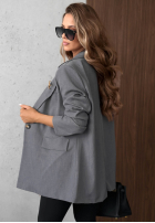 Elegancka Sako z kołnierzem Timeless Poise vínová