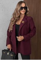 Elegancka Sako z kołnierzem Timeless Poise vínová