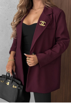 Elegancka Sako z kołnierzem Timeless Poise vínová