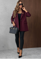 Elegancka Sako z kołnierzem Timeless Poise vínová