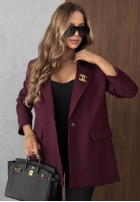 Elegancka Sako z kołnierzem Timeless Poise vínová