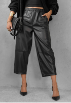 Skórzane Kalhoty mom fit Warm Vanilla čokoládové
