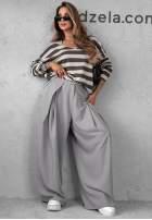 Halenka longsleeve w paski Mocha Touch béžovo-čokoládová