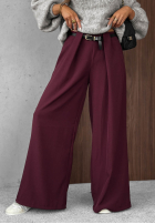 Eleganckie Kalhoty wide leg z zakładkami Timeless Poise čokoládové