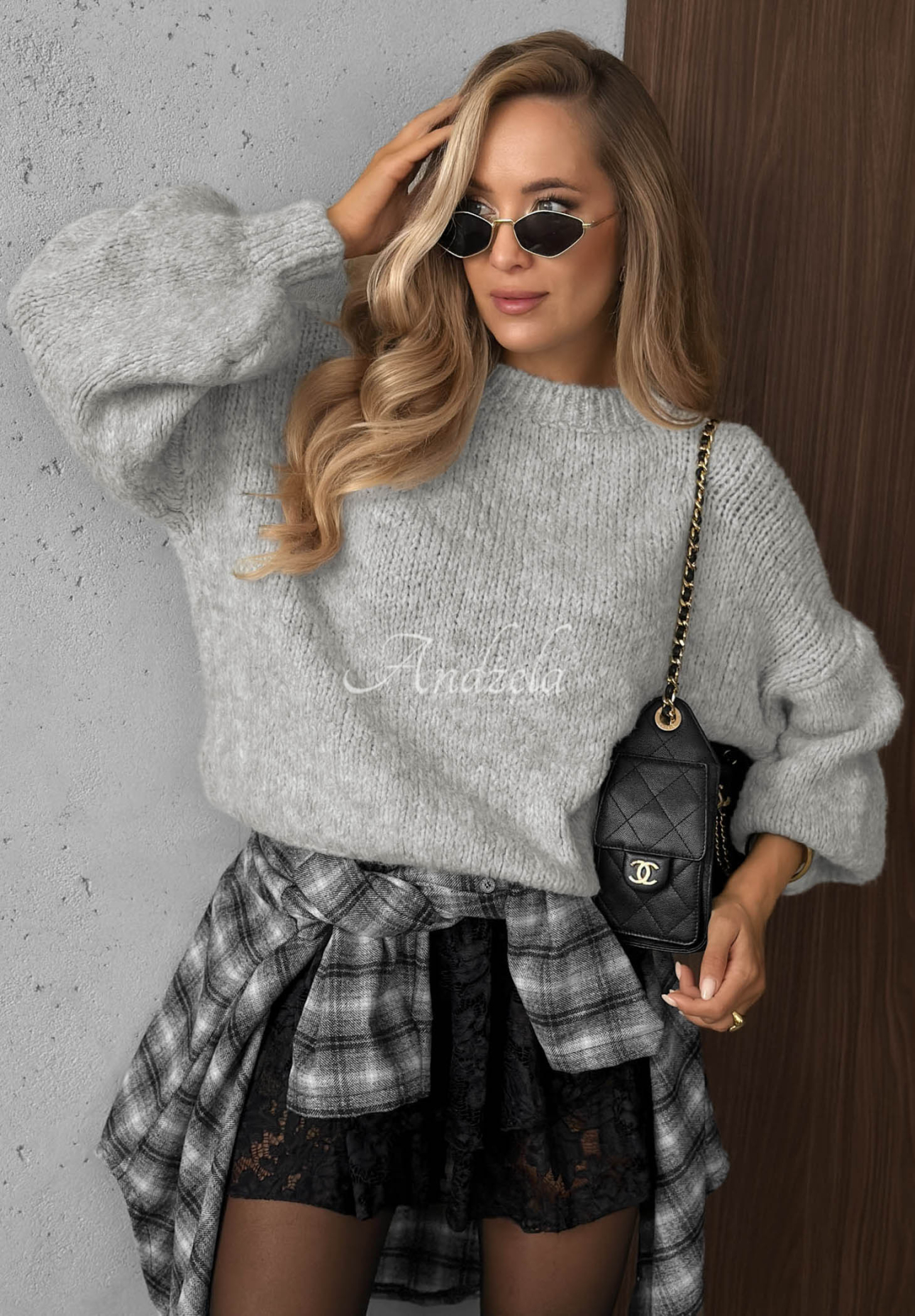 Měkký oversize svetr s vlnou a viskózou Cloud Babe šedý