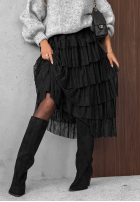 Koronkowa Sukně maxi z falbankami Romantic Soul khaki