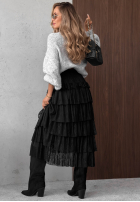 Koronkowa Sukně maxi z falbankami Romantic Soul khaki