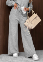 Dzianinowy Souprava Svetr i Kalhoty wide leg Maple Darling šedý