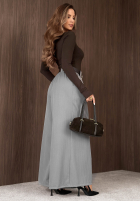 materiálové Kalhoty wide leg z paskiem Simple Elegance černé