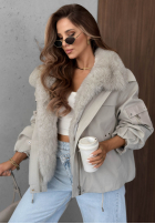 Krátká Bunda parka z futerkiem Cold North černá