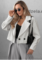 Krótki Kabát z kołnierzem Casual Calm Světlešedá