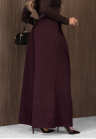 materiálové Kalhoty wide leg z paskiem Simple Elegance černé