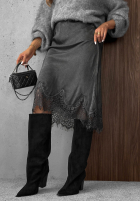 Sukně maxi z koronką Subtle Lace čokoládová