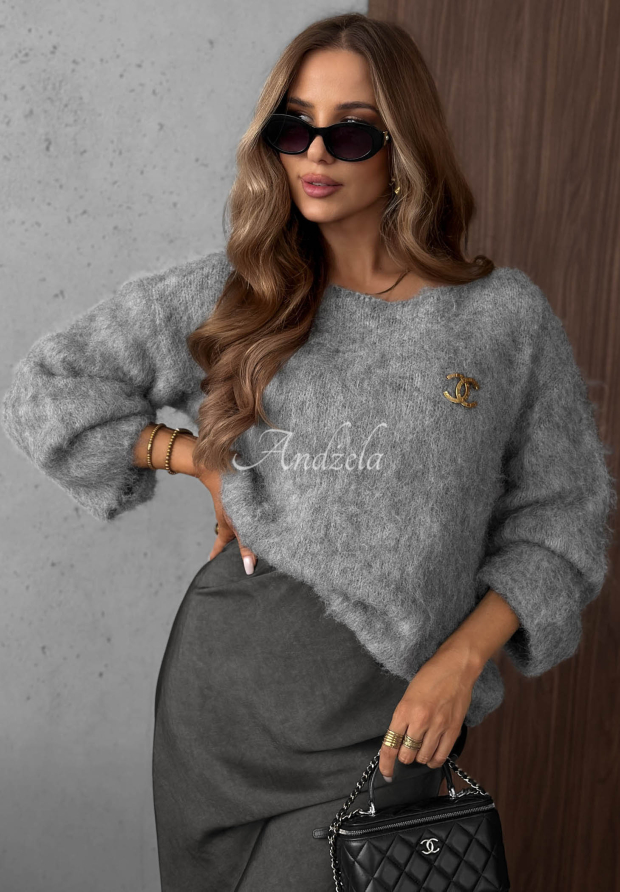 Měkk&yacute; svetr s vlnou Pretty Softness &scaron;ed&yacute;