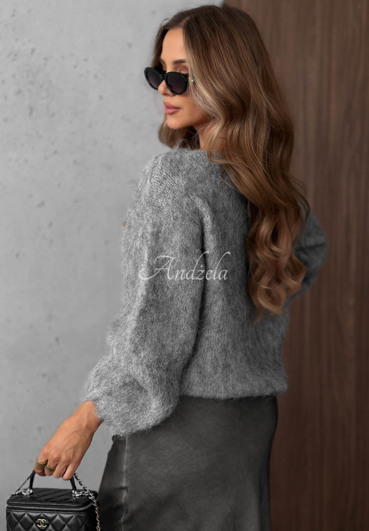 Měkký svetr s vlnou Pretty Softness šedý