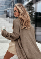 Dlouhý Kardigan oversize s kapsami Marbelio vínový