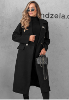 Dlouhý Dvouřadý Kabát z kołnierzem Caffe Meeting čokoládový