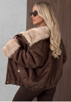 Bunda parka z futerkiem Frozen Kiss čokoládová