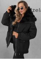 Krátká Bunda parka z futerkiem Last Chapter čokoládová