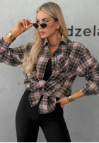 Košile z kołnierzem w kratę Pine Valley čokoládová