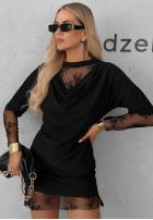 Šaty mini z koronką Elegant Affair černá