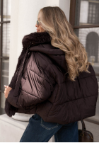 Krátká Prošívaná Bunda z futerkiem Frosty Darling čokoládová