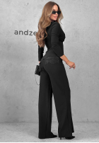 Elegancki Souprava Halenka z koronką i Kalhoty Boss Babe Černé