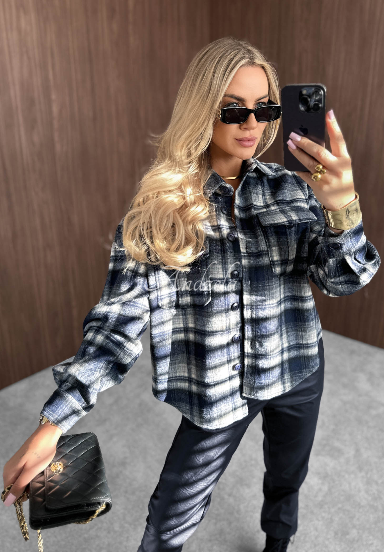 Károvaná košile s vlnou Maple Plaid granátová