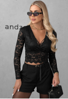 Krátká koronkowa Halenka longsleeve Sweet Sin černá