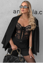 Koronkowy gorset na ramiączkach Lace Doll Černé