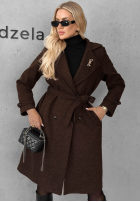 Dlouhý Kabát z kołnierzem i paskiem Maple Street velbloudí
