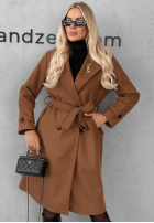 Dlouhý Kabát z kołnierzem i paskiem Maple Street velbloudí