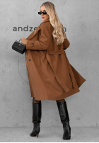 Dlouhý Kabát z kołnierzem i paskiem Maple Street velbloudí