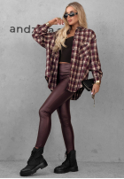 Košile z kieszenią w kratę Chocolate Cookie borůvková