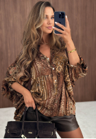 Šaty oversize z długim rękawem Sunday Brunch velbloudí